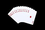 playing cards and isolated on black background
