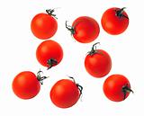 cherry tomatoes isolated on the white