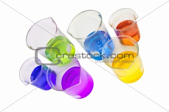 Various tubes isolated on the white background