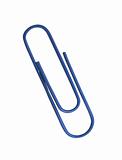blue paper clip isolated on white background