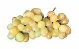 sweet white grapes isolated on white background