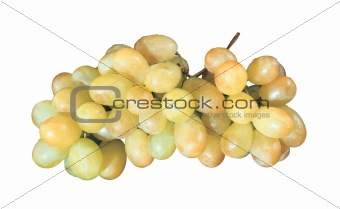 sweet white grapes isolated on white background