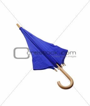 blue umbrella isolated on the white background