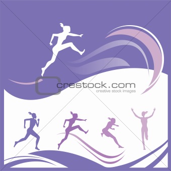 Female runner silhouettes