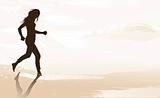 Woman jogging at the beach