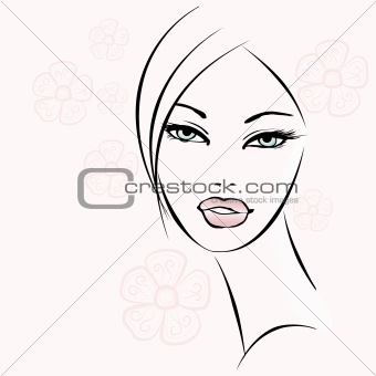 nice decorative woman face