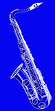 saxophone on a blue background