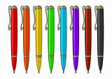 Set of multicolored pens