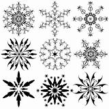 Set of vintage snowflakes