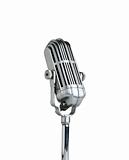 Vintage microphone isolated on the white background 