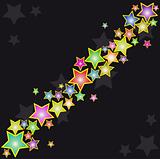 Vector abstract black background with stars