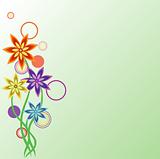 Abstract vector background with flowers