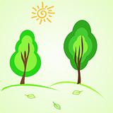 Spring trees. Vector background