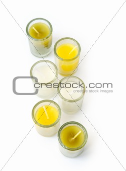 candles in glass glasses