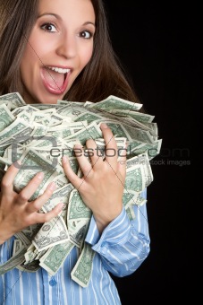 Woman Holding Money