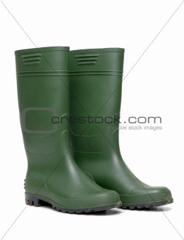 Green rubber boots 