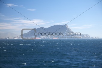 the rock of gibraltar from ocean