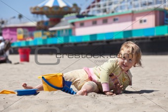 Playing on the beach