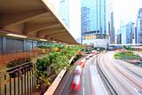evening traffic in Hong kong
