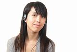 woman listen to music, chinese