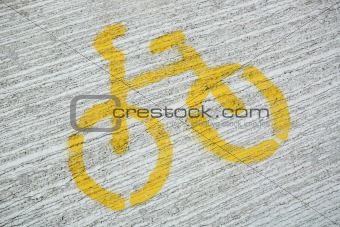 bicycle sign on the path