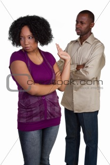 Black couple fighting
