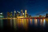 Singapore City Skyline at Blue Hour