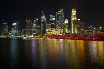 Singapore City Skyline at Night 2
