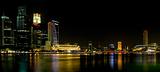 Singapore City Skyline at Night Panorama