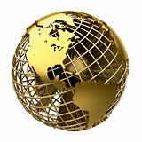 Stylized golden model of the Earth