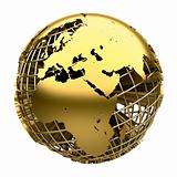 Stylized golden model of the Earth