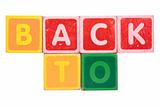 back to in toy block letters