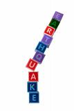 earthquake in block letters