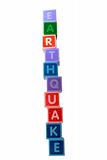 earthquake in toy letters
