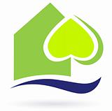 Green nature eco house icon