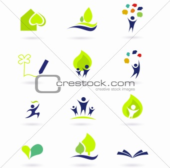 Nature, school and education icons
