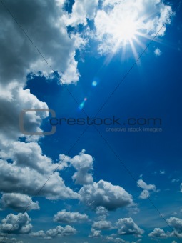 White cloud and blue sky