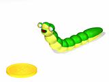 Caterpillar and coin