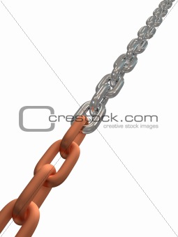 Close up view of links in the chain