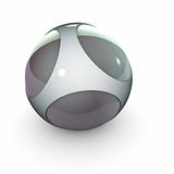 close view of metal steel alien techno object ball
