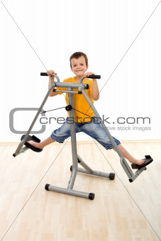 Happy boy in the gym