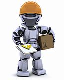 robot in hardhat with clipboard