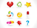 abstract glossy multiple icons