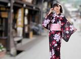 Japanese girl walking on street