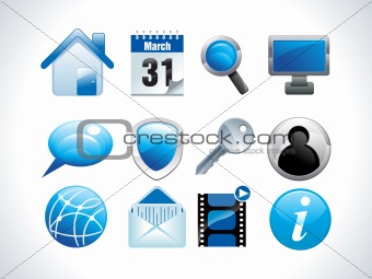 blue glossy web icons