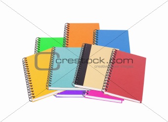 Color notebooks isolated on white