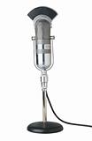 Vintage microphone isolated on the white background