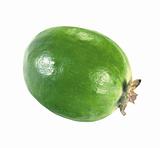 Pineapple Guava. Feijoa sellowiana isolated on white