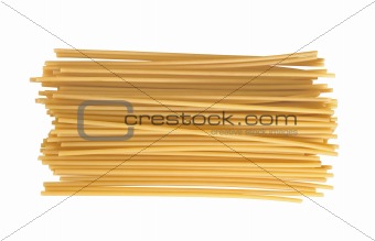 yellow macaroni, vermicelli isolated on white background