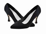 Black woman shoes isolated on the white background